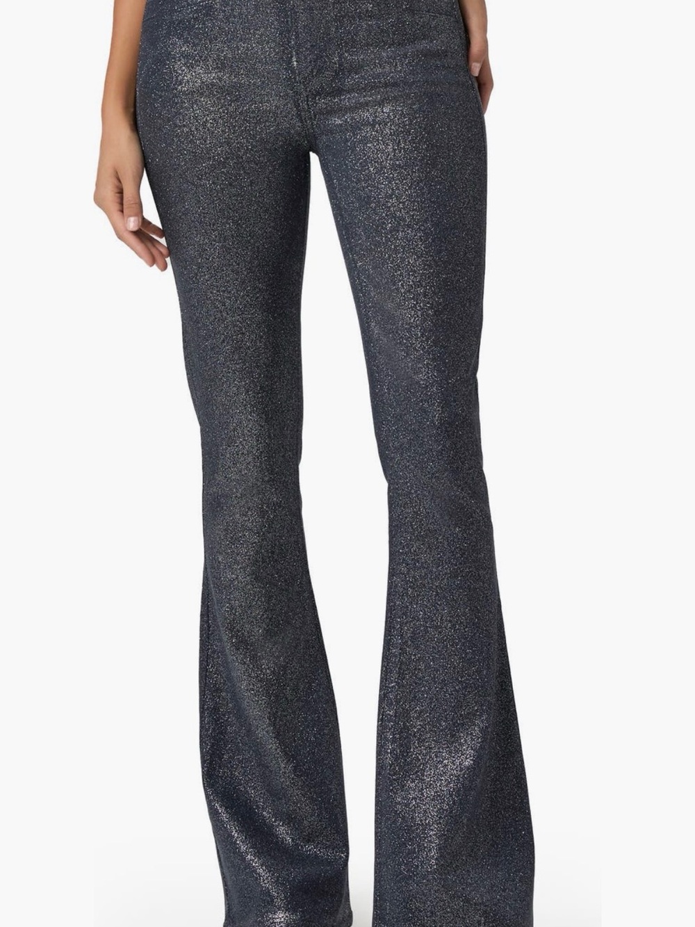 PAIGE Metallic Navy Flare Jeans